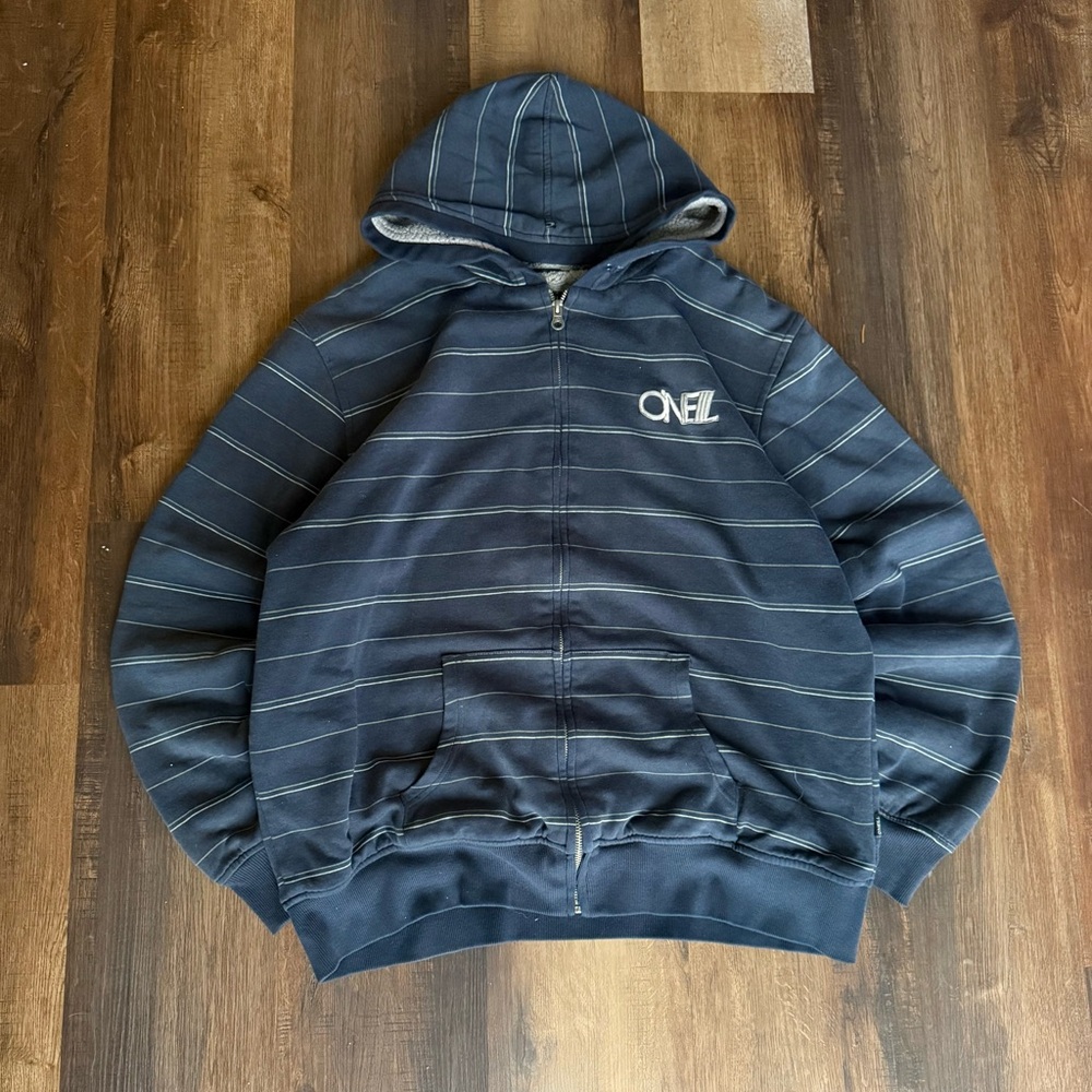 Vintage Y2K O’neil Surfwear Striped Hooded Zip Up Men’s XL